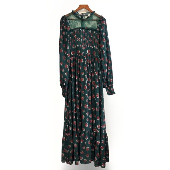AURA Dresses & Skirts - Aura X Red Dress All You Need Is Love, Sz L, Christmas Dress, Bell Sleeve, Green